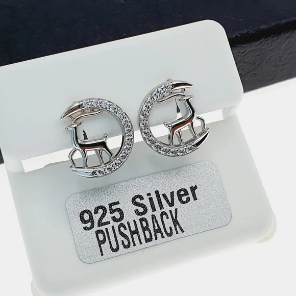 "925 sterling silver luxury CZ earrings for women/girls, Best for RJUS2226 - Picture 9 of 10